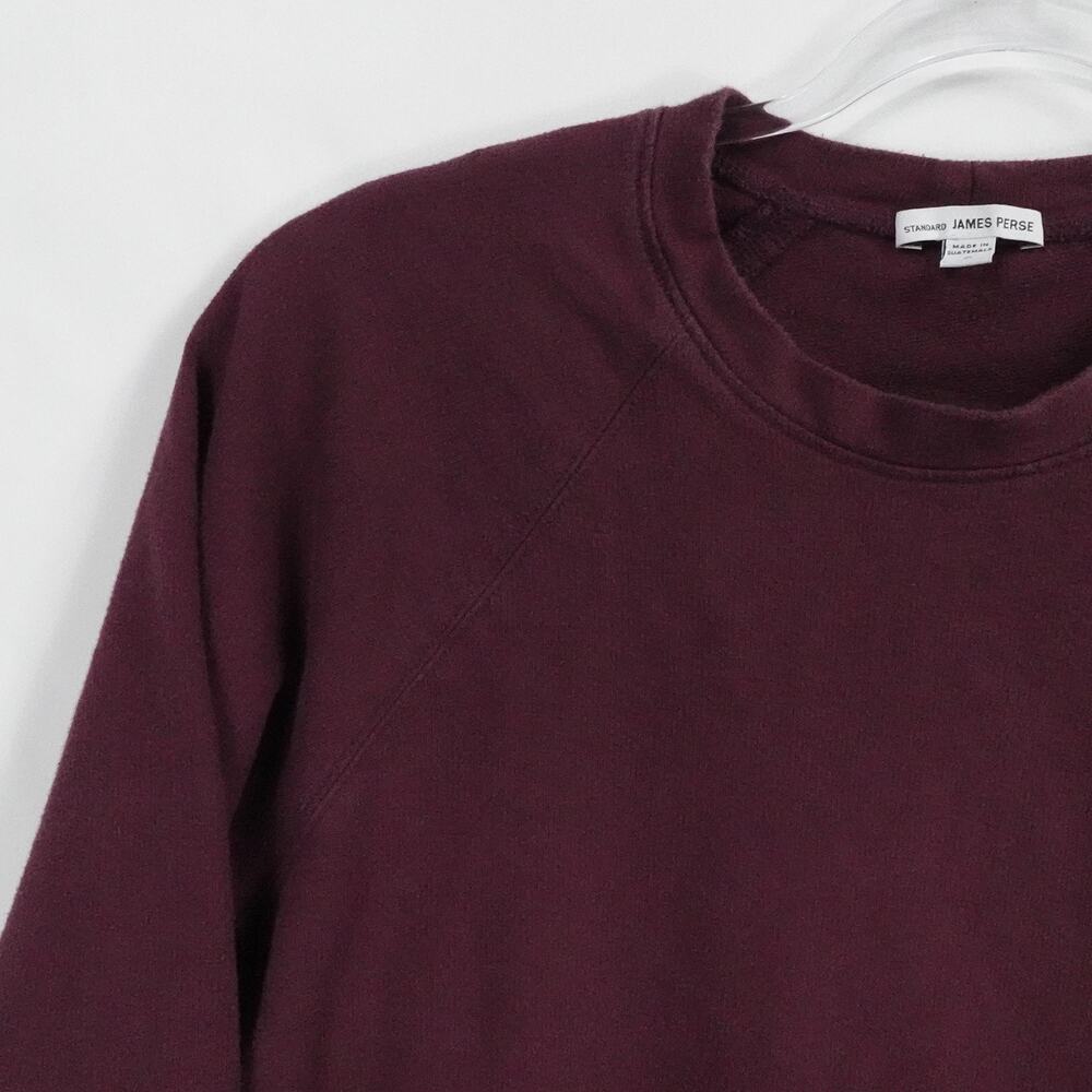 James Perse Sweater‎ Womens 0 Burgundy Pullover Crewneck Preppy Casual Lounge - Picture 4 of 15